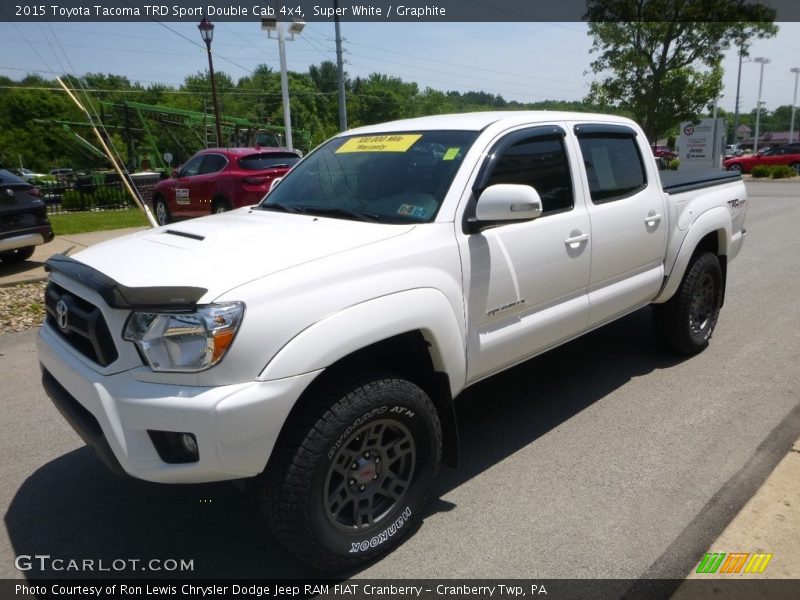 Super White / Graphite 2015 Toyota Tacoma TRD Sport Double Cab 4x4