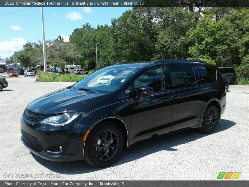 Brilliant Black Crystal Pearl / Black/Alloy 2018 Chrysler Pacifica Touring Plus