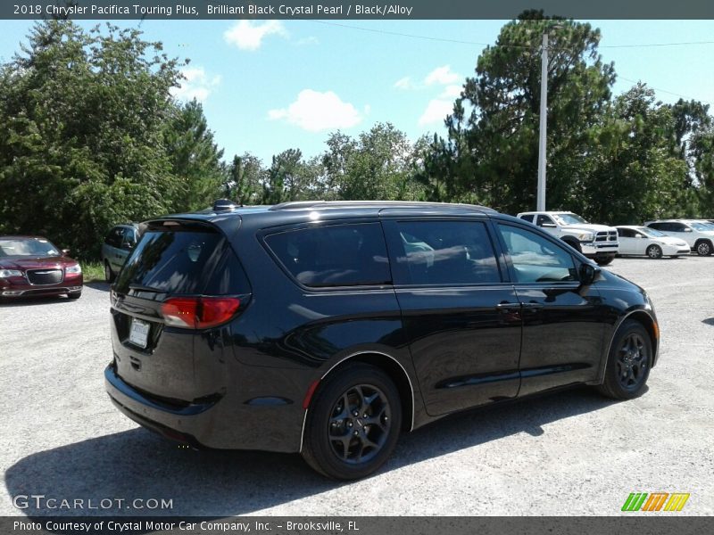 Brilliant Black Crystal Pearl / Black/Alloy 2018 Chrysler Pacifica Touring Plus