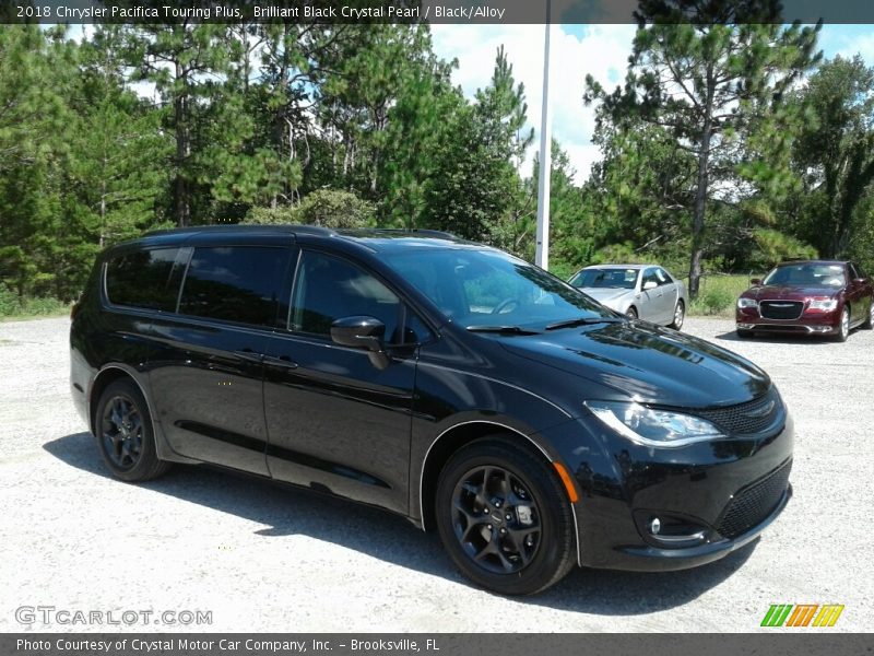 Brilliant Black Crystal Pearl / Black/Alloy 2018 Chrysler Pacifica Touring Plus