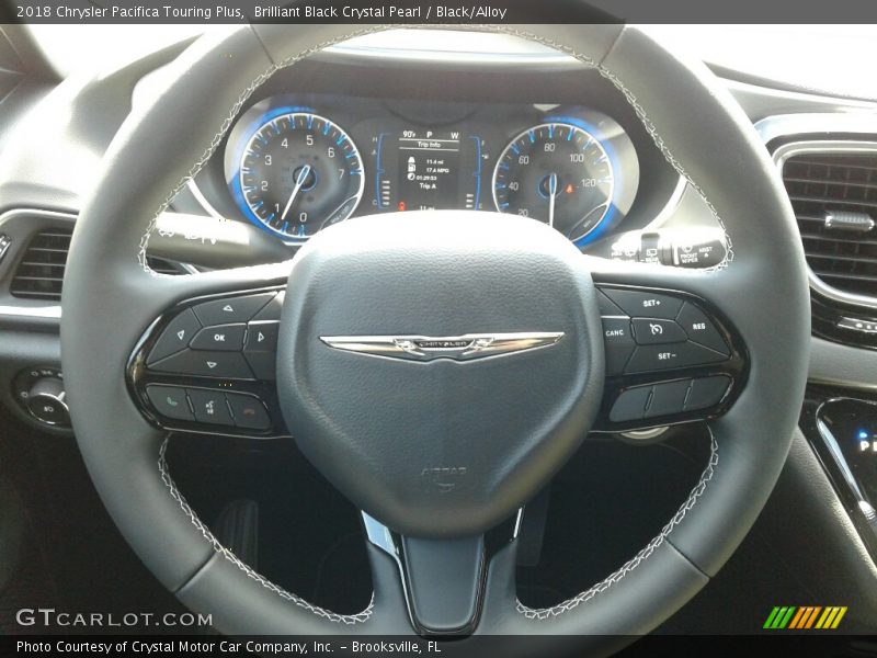 Brilliant Black Crystal Pearl / Black/Alloy 2018 Chrysler Pacifica Touring Plus