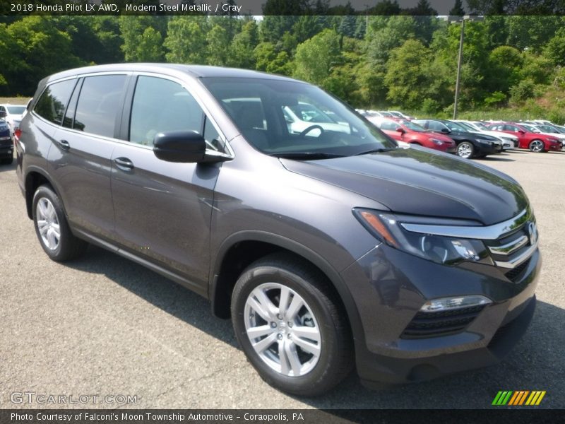 Modern Steel Metallic / Gray 2018 Honda Pilot LX AWD
