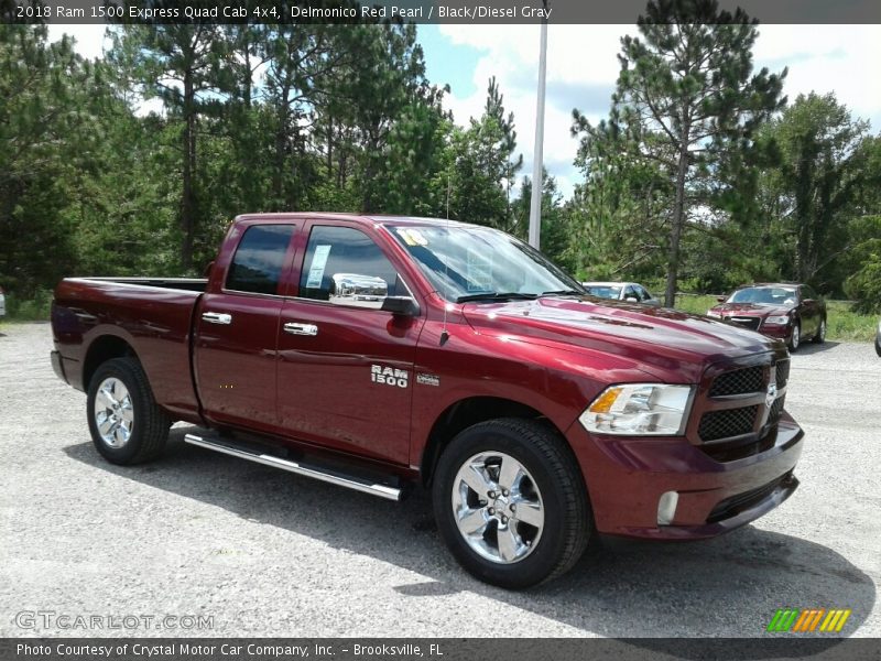 Delmonico Red Pearl / Black/Diesel Gray 2018 Ram 1500 Express Quad Cab 4x4