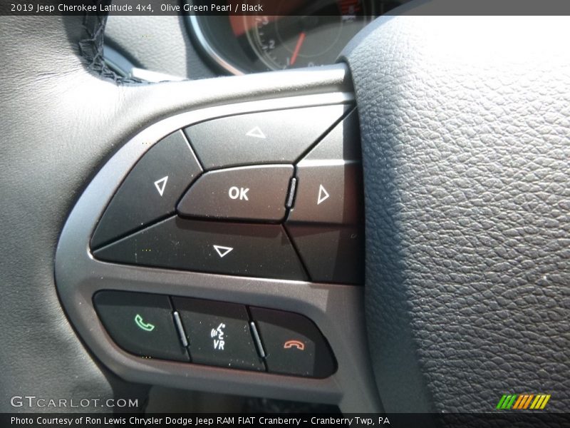 Olive Green Pearl / Black 2019 Jeep Cherokee Latitude 4x4