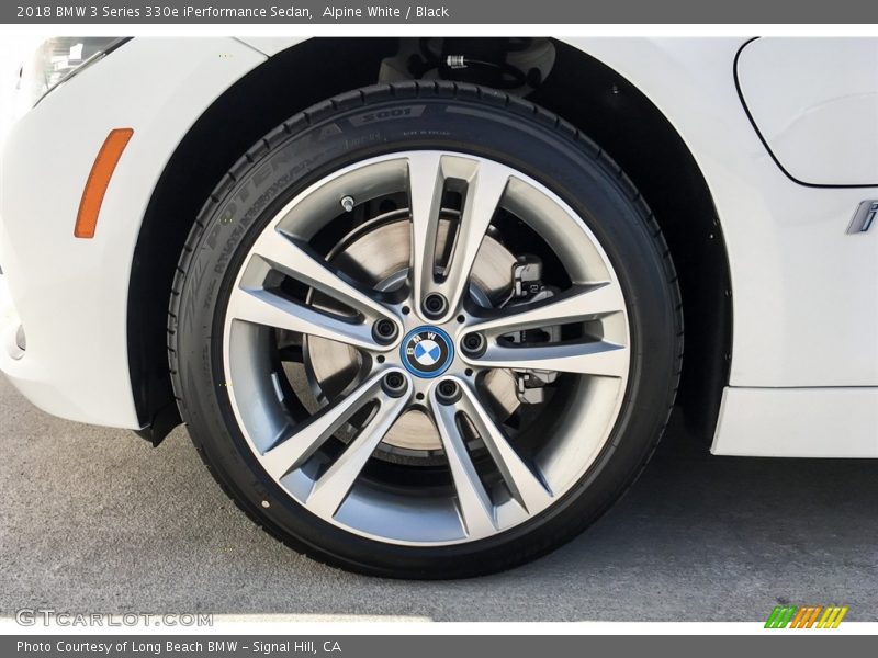Alpine White / Black 2018 BMW 3 Series 330e iPerformance Sedan