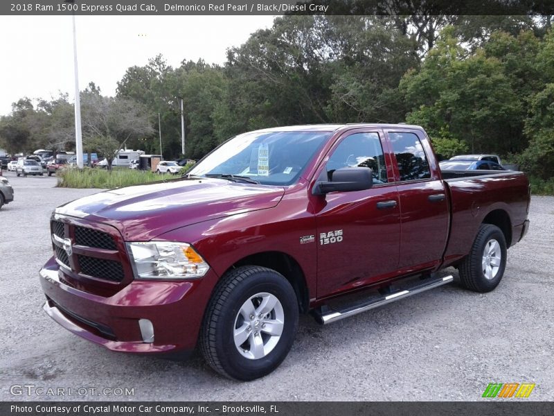 Delmonico Red Pearl / Black/Diesel Gray 2018 Ram 1500 Express Quad Cab