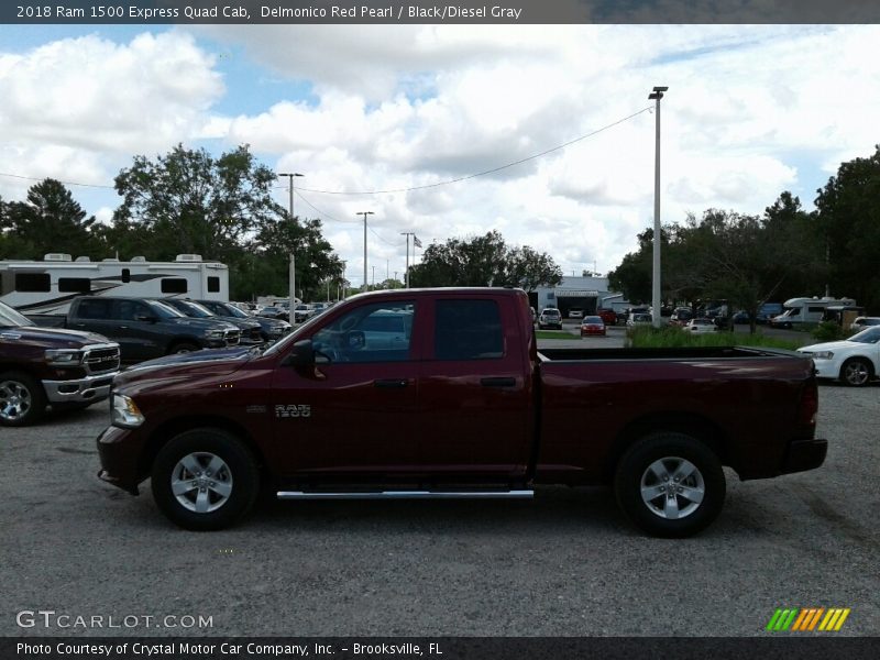 Delmonico Red Pearl / Black/Diesel Gray 2018 Ram 1500 Express Quad Cab