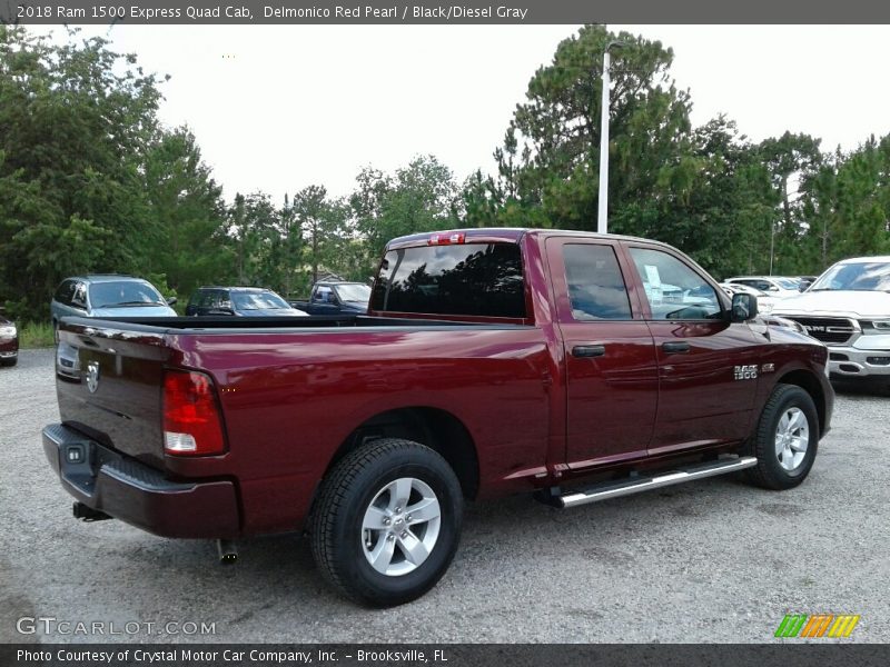 Delmonico Red Pearl / Black/Diesel Gray 2018 Ram 1500 Express Quad Cab
