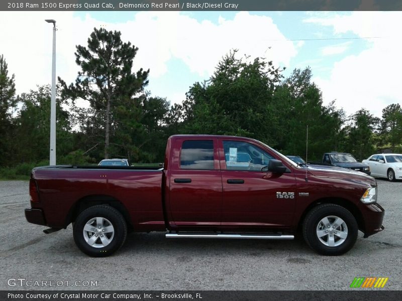 Delmonico Red Pearl / Black/Diesel Gray 2018 Ram 1500 Express Quad Cab