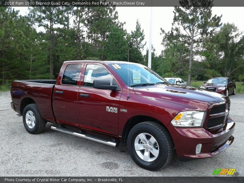 Delmonico Red Pearl / Black/Diesel Gray 2018 Ram 1500 Express Quad Cab