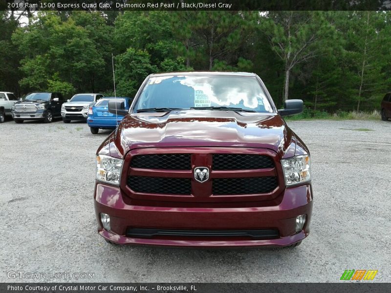 Delmonico Red Pearl / Black/Diesel Gray 2018 Ram 1500 Express Quad Cab