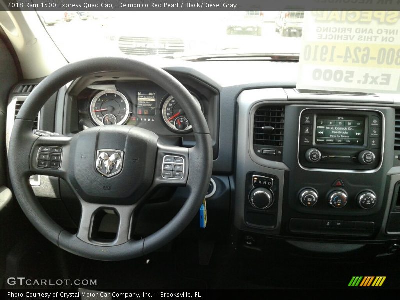 Delmonico Red Pearl / Black/Diesel Gray 2018 Ram 1500 Express Quad Cab
