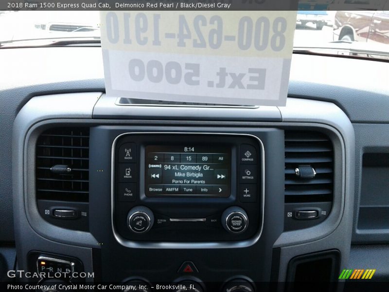 Delmonico Red Pearl / Black/Diesel Gray 2018 Ram 1500 Express Quad Cab