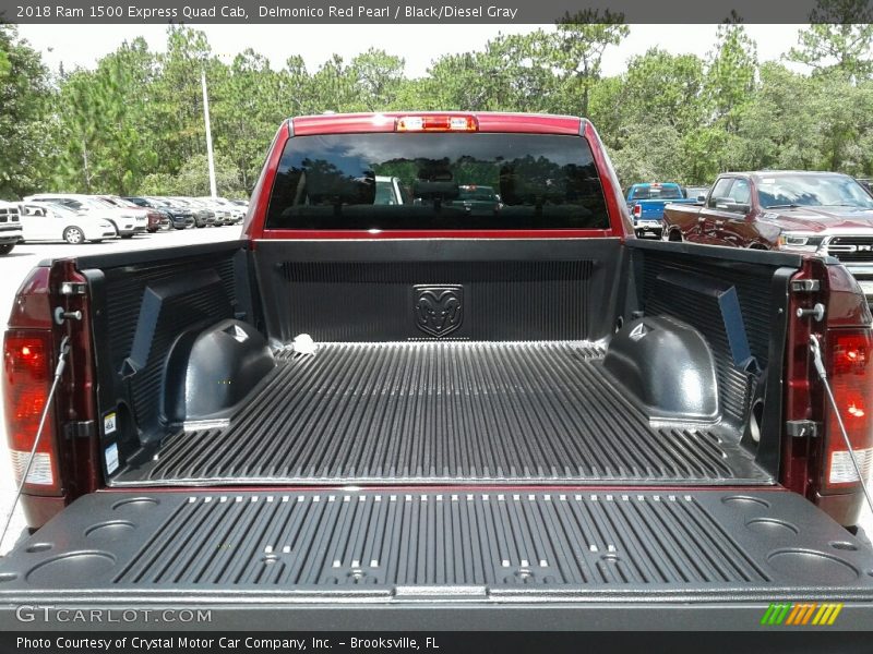 Delmonico Red Pearl / Black/Diesel Gray 2018 Ram 1500 Express Quad Cab