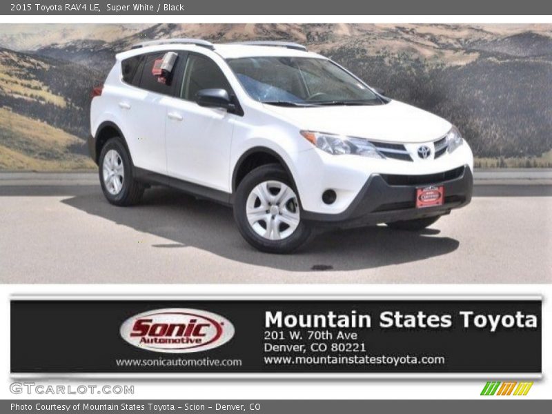 Super White / Black 2015 Toyota RAV4 LE