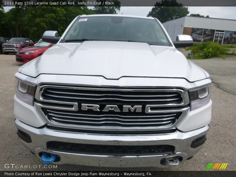 Ivory Tri–Coat / Black 2019 Ram 1500 Laramie Quad Cab 4x4