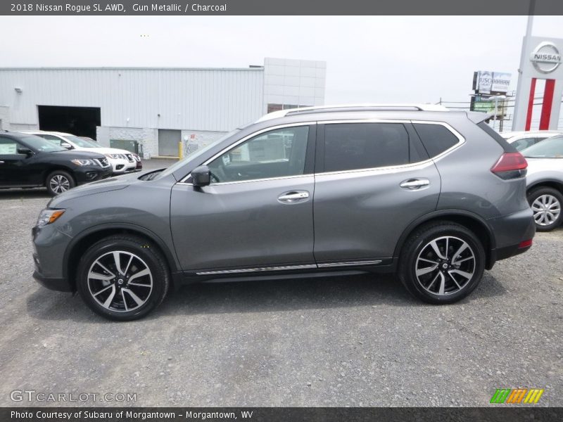 Gun Metallic / Charcoal 2018 Nissan Rogue SL AWD