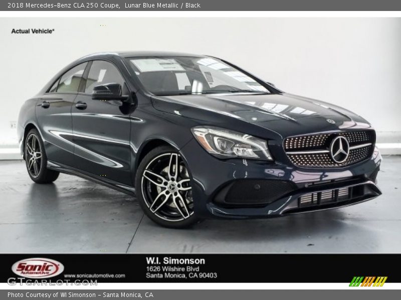Lunar Blue Metallic / Black 2018 Mercedes-Benz CLA 250 Coupe