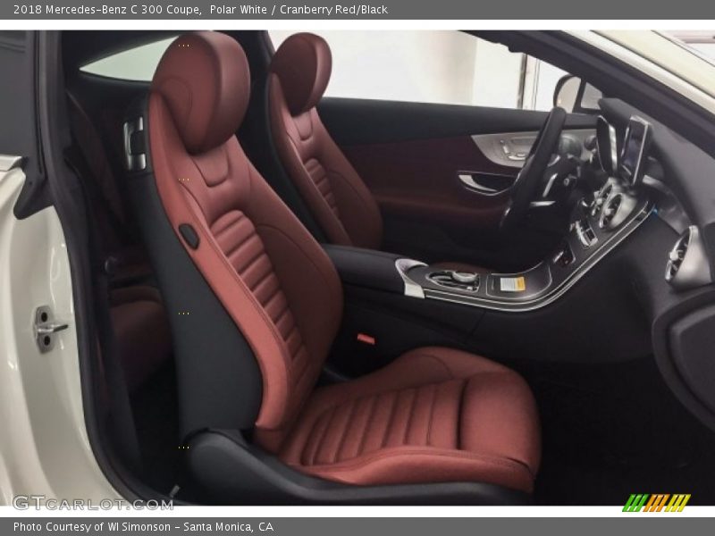 Polar White / Cranberry Red/Black 2018 Mercedes-Benz C 300 Coupe