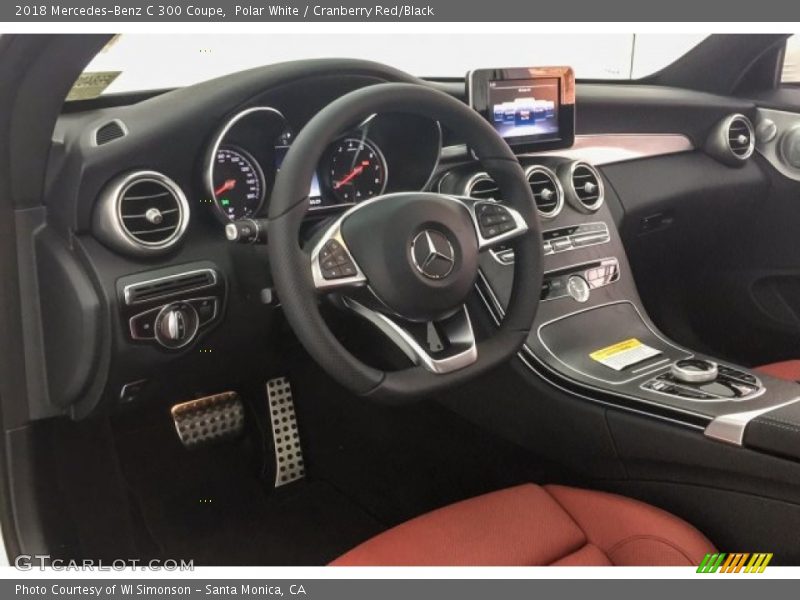 Polar White / Cranberry Red/Black 2018 Mercedes-Benz C 300 Coupe