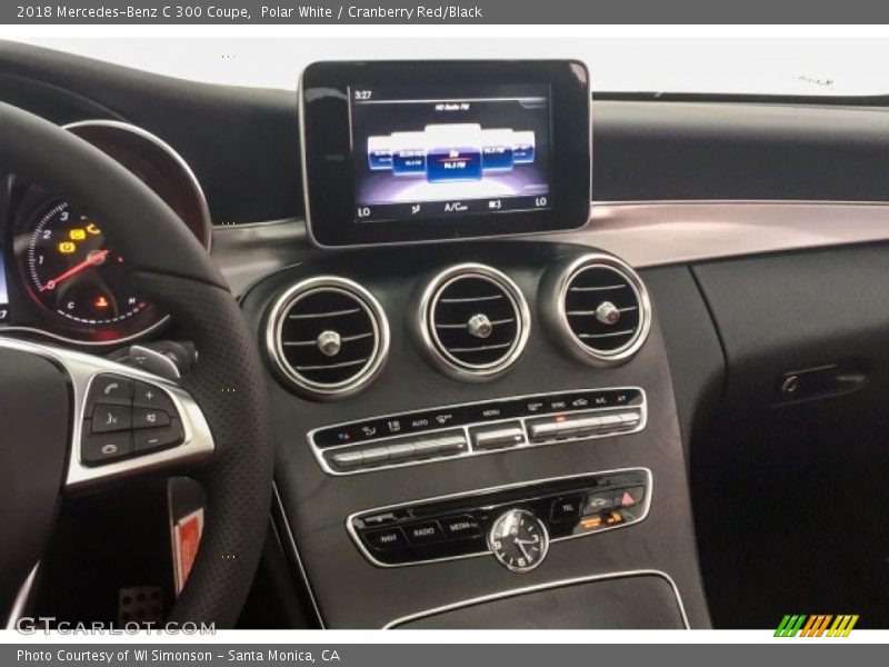 Polar White / Cranberry Red/Black 2018 Mercedes-Benz C 300 Coupe