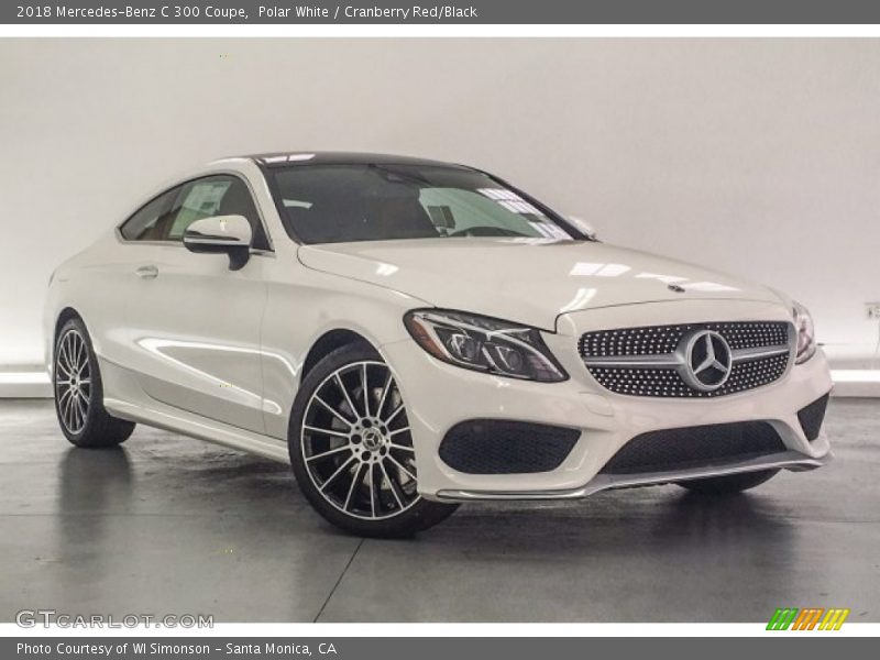 Polar White / Cranberry Red/Black 2018 Mercedes-Benz C 300 Coupe