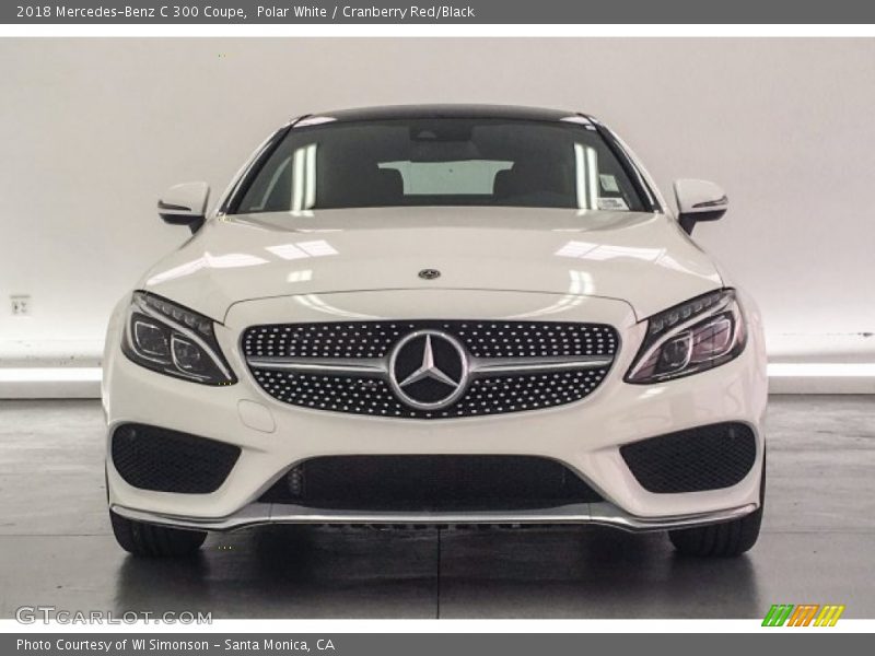 Polar White / Cranberry Red/Black 2018 Mercedes-Benz C 300 Coupe