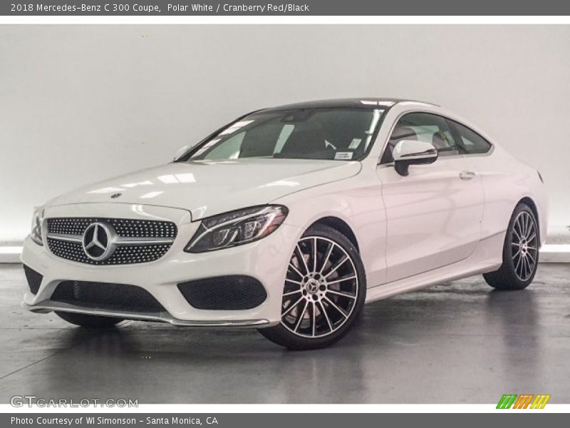Polar White / Cranberry Red/Black 2018 Mercedes-Benz C 300 Coupe