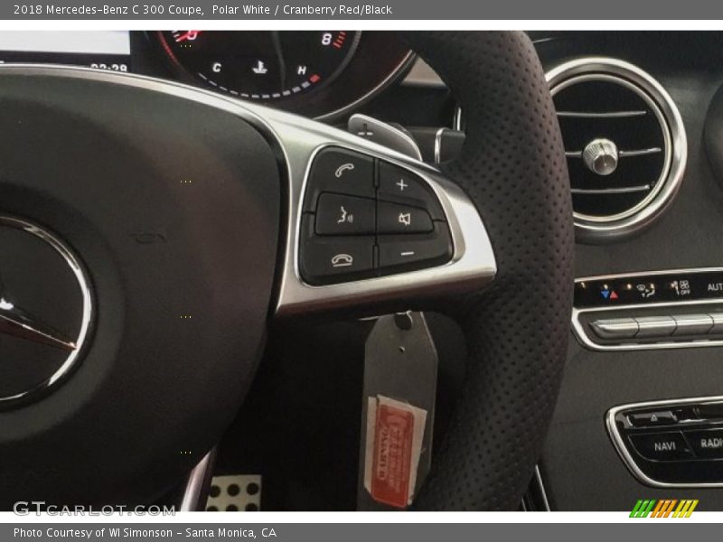 Polar White / Cranberry Red/Black 2018 Mercedes-Benz C 300 Coupe