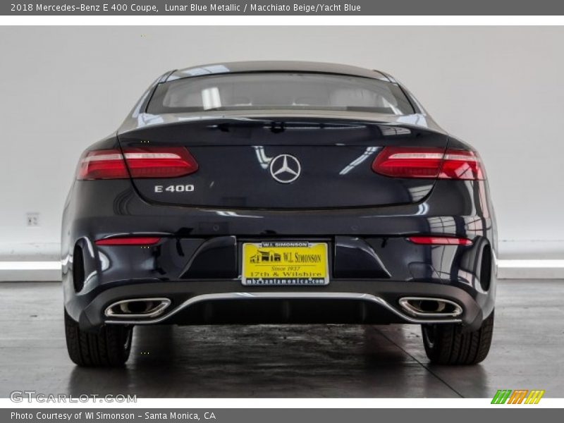 Lunar Blue Metallic / Macchiato Beige/Yacht Blue 2018 Mercedes-Benz E 400 Coupe