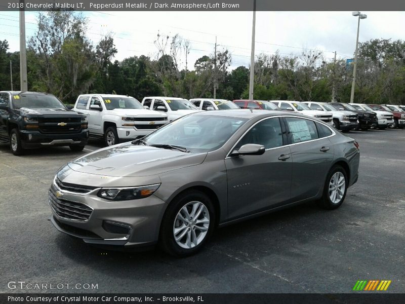 Pepperdust Metallic / Dark Atmosphere/Loft Brown 2018 Chevrolet Malibu LT