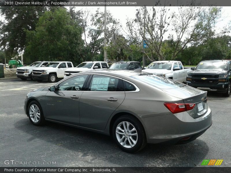 Pepperdust Metallic / Dark Atmosphere/Loft Brown 2018 Chevrolet Malibu LT