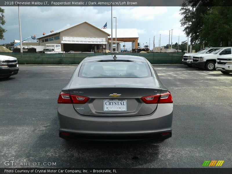 Pepperdust Metallic / Dark Atmosphere/Loft Brown 2018 Chevrolet Malibu LT