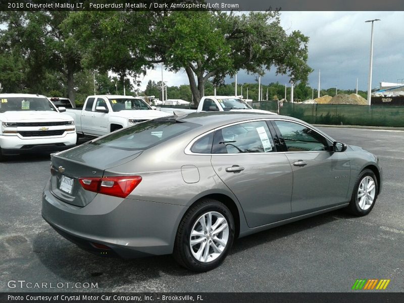 Pepperdust Metallic / Dark Atmosphere/Loft Brown 2018 Chevrolet Malibu LT