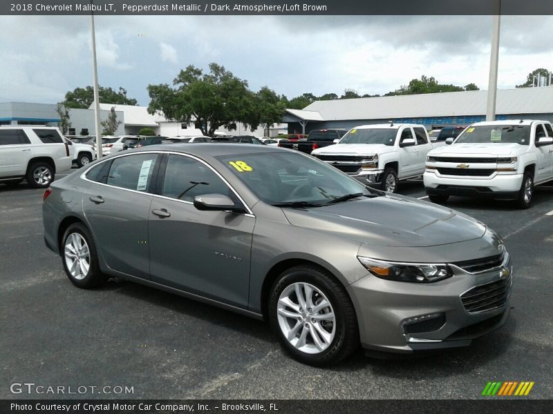 Pepperdust Metallic / Dark Atmosphere/Loft Brown 2018 Chevrolet Malibu LT