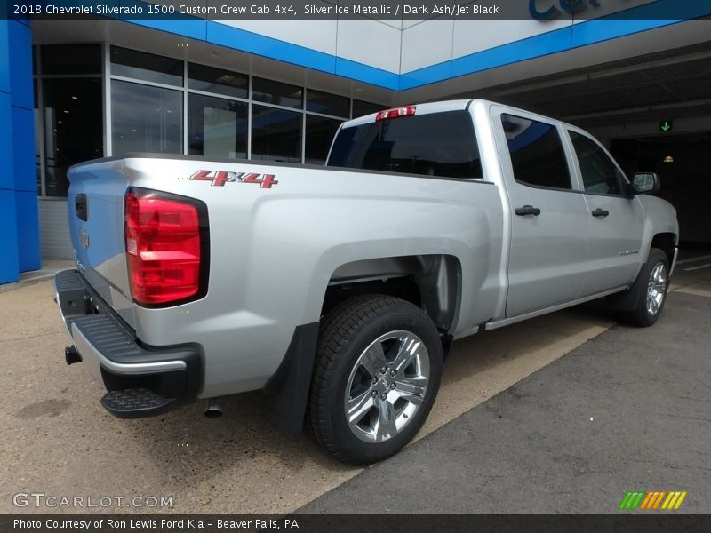 Silver Ice Metallic / Dark Ash/Jet Black 2018 Chevrolet Silverado 1500 Custom Crew Cab 4x4