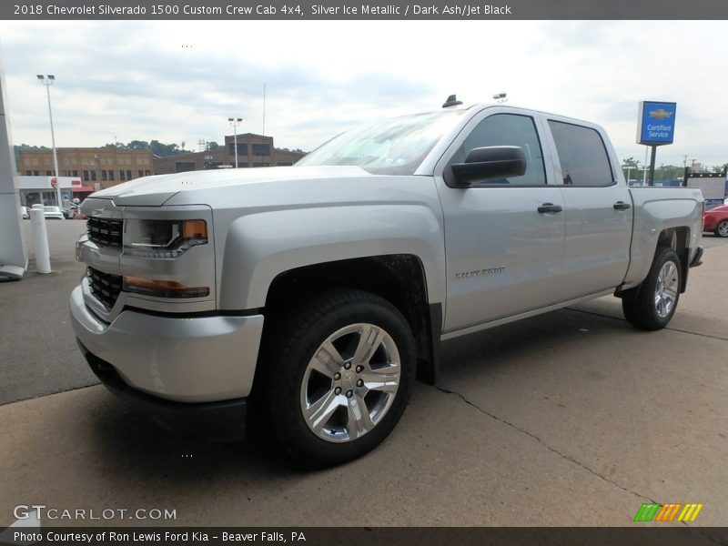 Silver Ice Metallic / Dark Ash/Jet Black 2018 Chevrolet Silverado 1500 Custom Crew Cab 4x4
