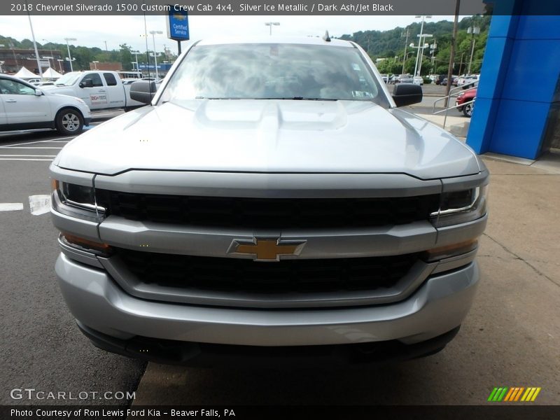 Silver Ice Metallic / Dark Ash/Jet Black 2018 Chevrolet Silverado 1500 Custom Crew Cab 4x4