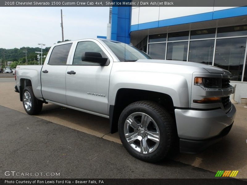 Silver Ice Metallic / Dark Ash/Jet Black 2018 Chevrolet Silverado 1500 Custom Crew Cab 4x4