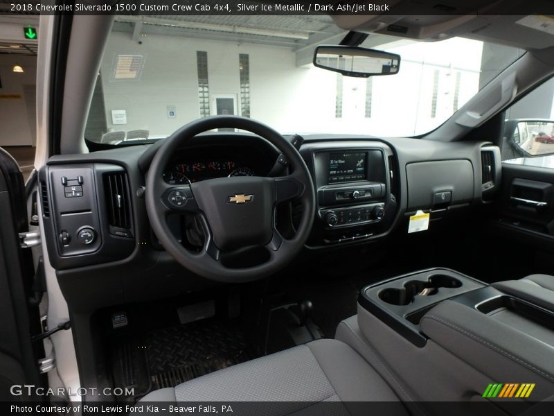 Silver Ice Metallic / Dark Ash/Jet Black 2018 Chevrolet Silverado 1500 Custom Crew Cab 4x4