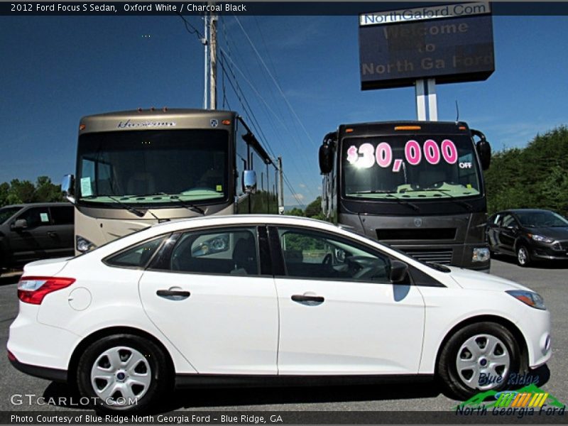 Oxford White / Charcoal Black 2012 Ford Focus S Sedan