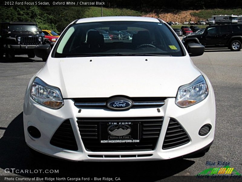 Oxford White / Charcoal Black 2012 Ford Focus S Sedan