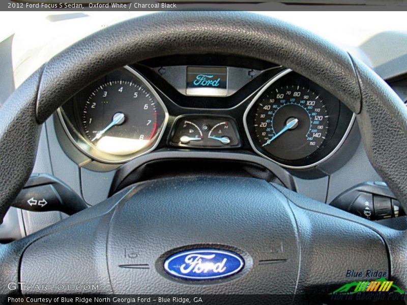 Oxford White / Charcoal Black 2012 Ford Focus S Sedan