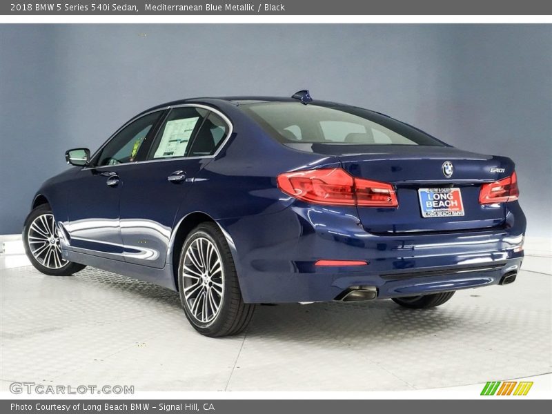 Mediterranean Blue Metallic / Black 2018 BMW 5 Series 540i Sedan