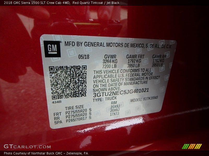 Red Quartz Tintcoat / Jet Black 2018 GMC Sierra 1500 SLT Crew Cab 4WD