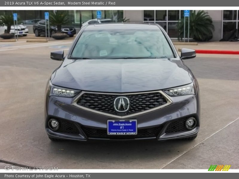 Modern Steel Metallic / Red 2019 Acura TLX V6 A-Spec Sedan
