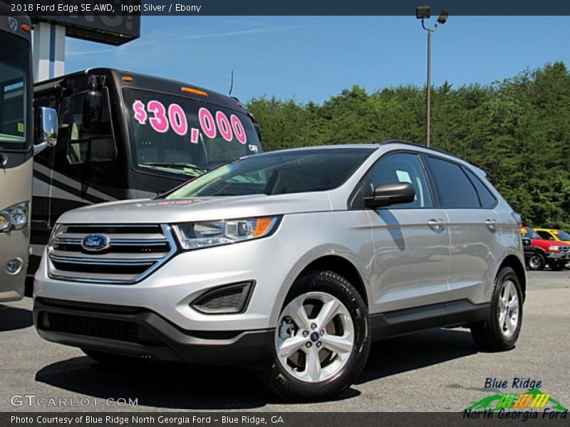 Ingot Silver / Ebony 2018 Ford Edge SE AWD