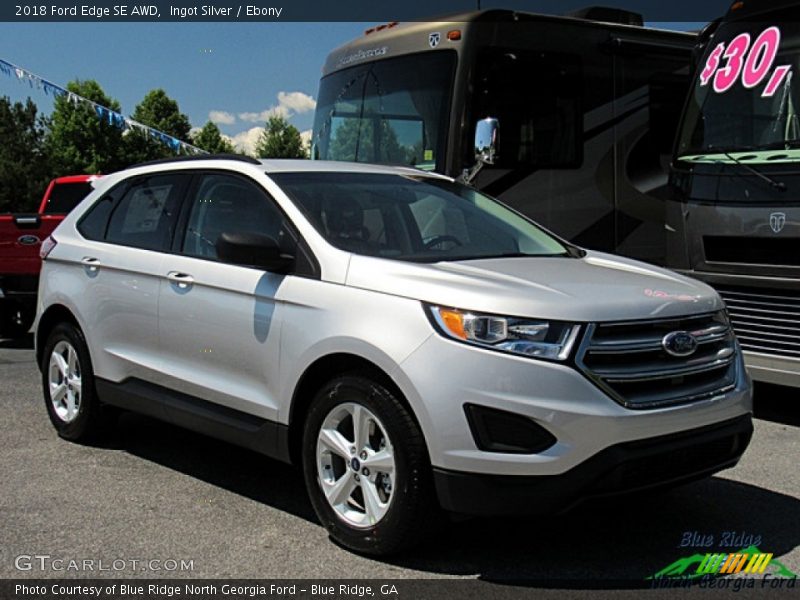 Ingot Silver / Ebony 2018 Ford Edge SE AWD