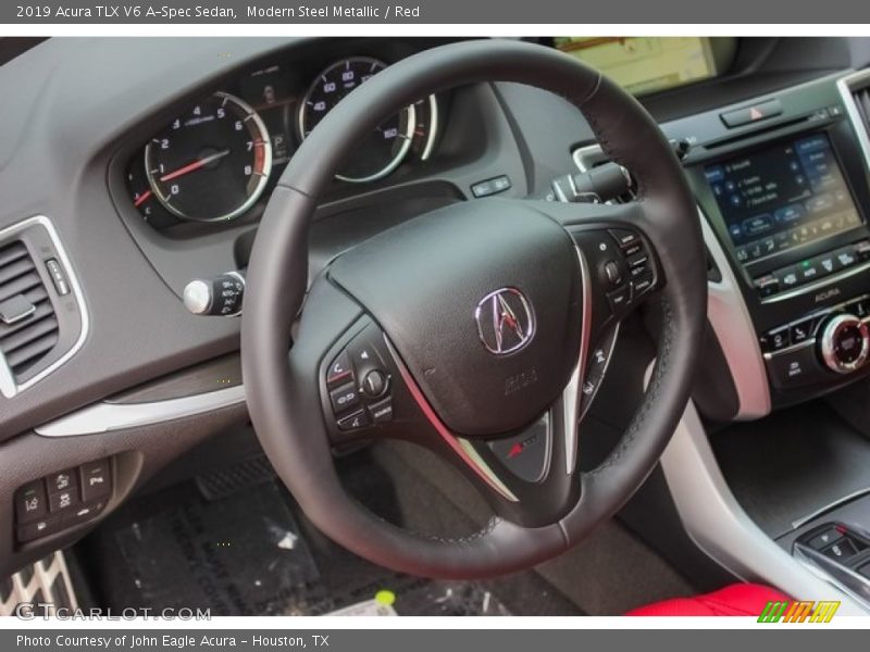 Modern Steel Metallic / Red 2019 Acura TLX V6 A-Spec Sedan