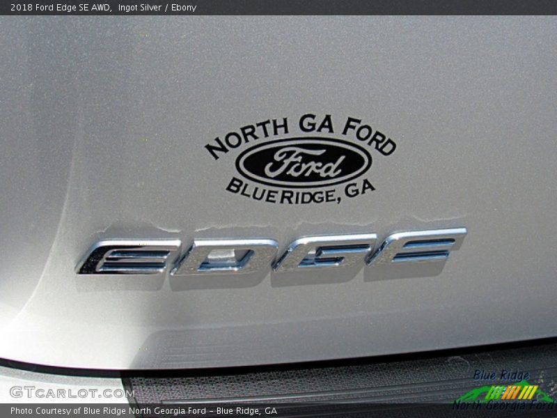 Ingot Silver / Ebony 2018 Ford Edge SE AWD